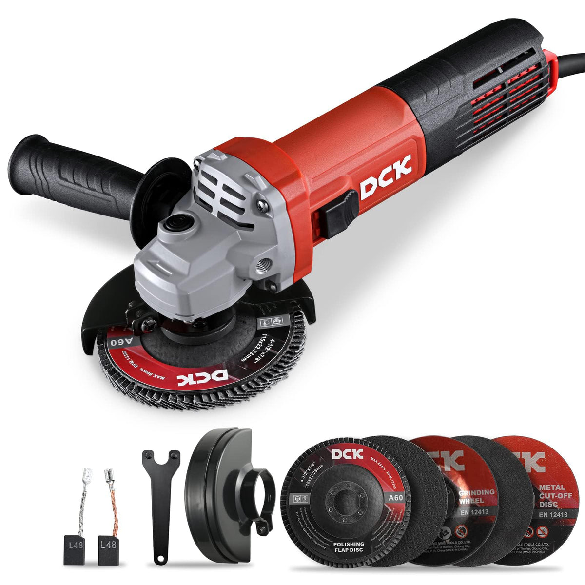 DCK 9.0A angle grinder front view for comfortable daily use