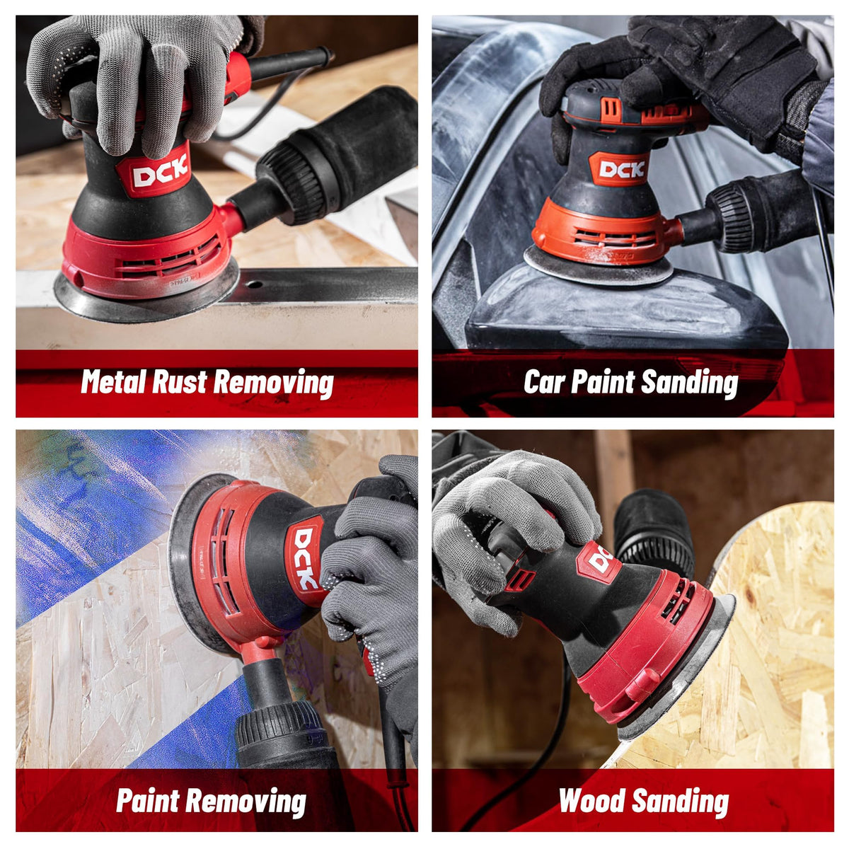 DCK Random Orbital Sander suitable for flattening wood surface work