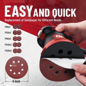 Includes 10 sandpapers in DCK sander kit for prep to finish tasks
