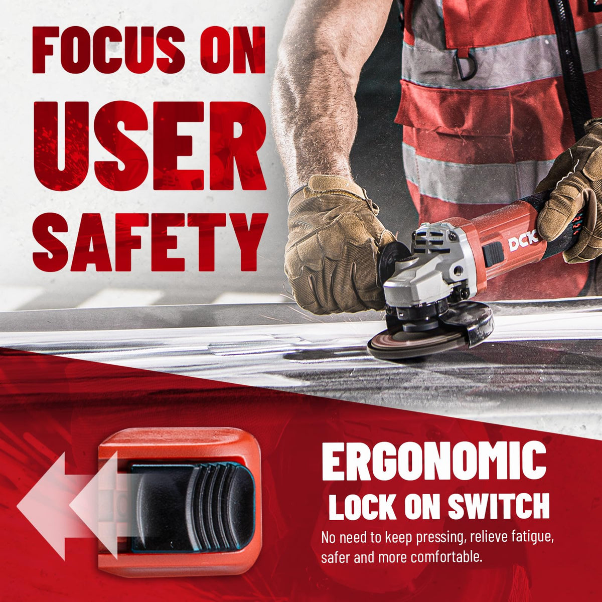 DCK two safety guards protect during cutting and grinding
