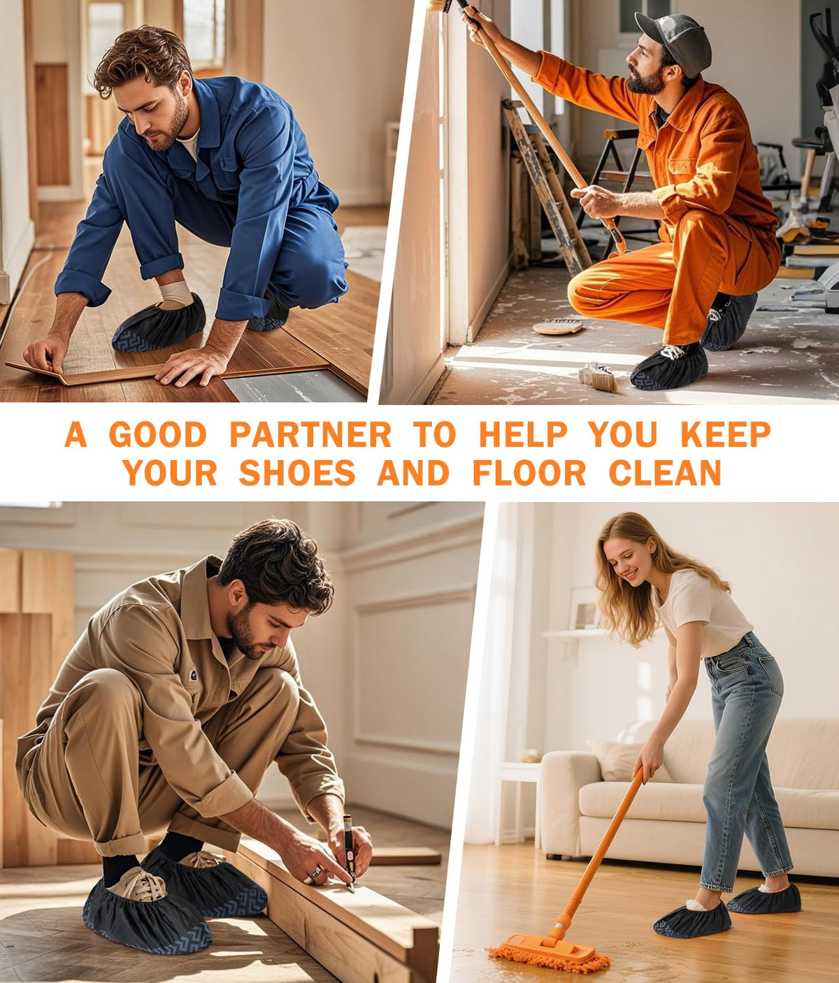DclobTop non-slip shoe covers stay in place while you move.
