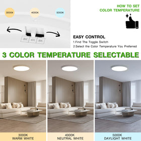 Dcvoltfield 12-Inch flush mount ceiling light 3000K warm white