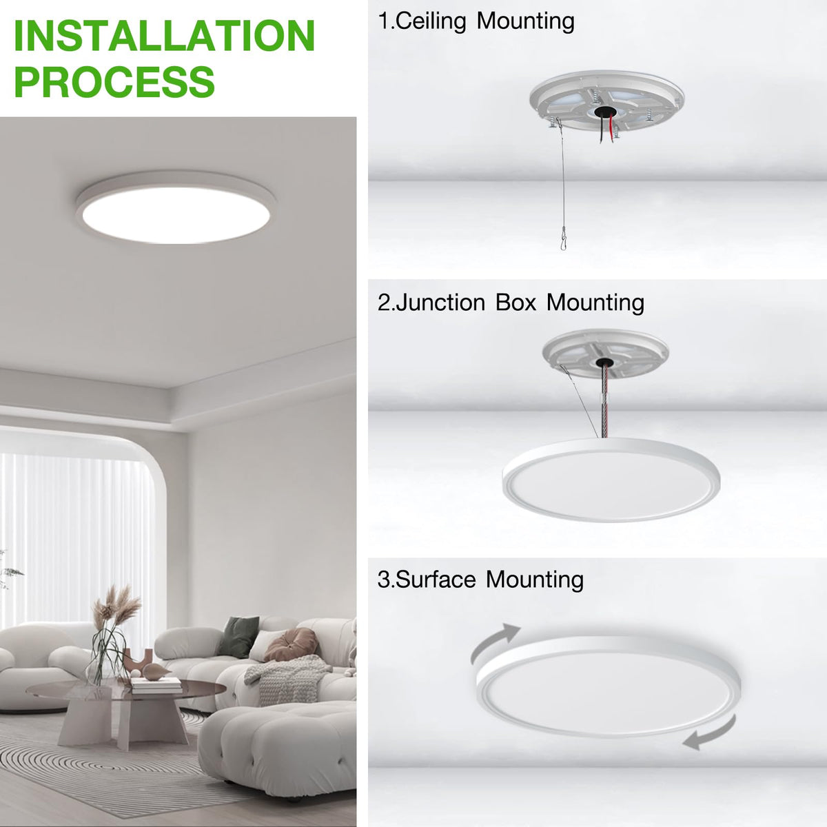 Dcvoltfield ultra-thin 1 inch profile ceiling light in tight spaces