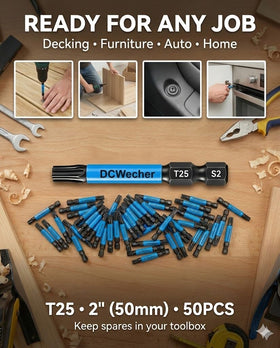 DCWecher Torx bits designed for automotive repairs and large-scale DIY projects.