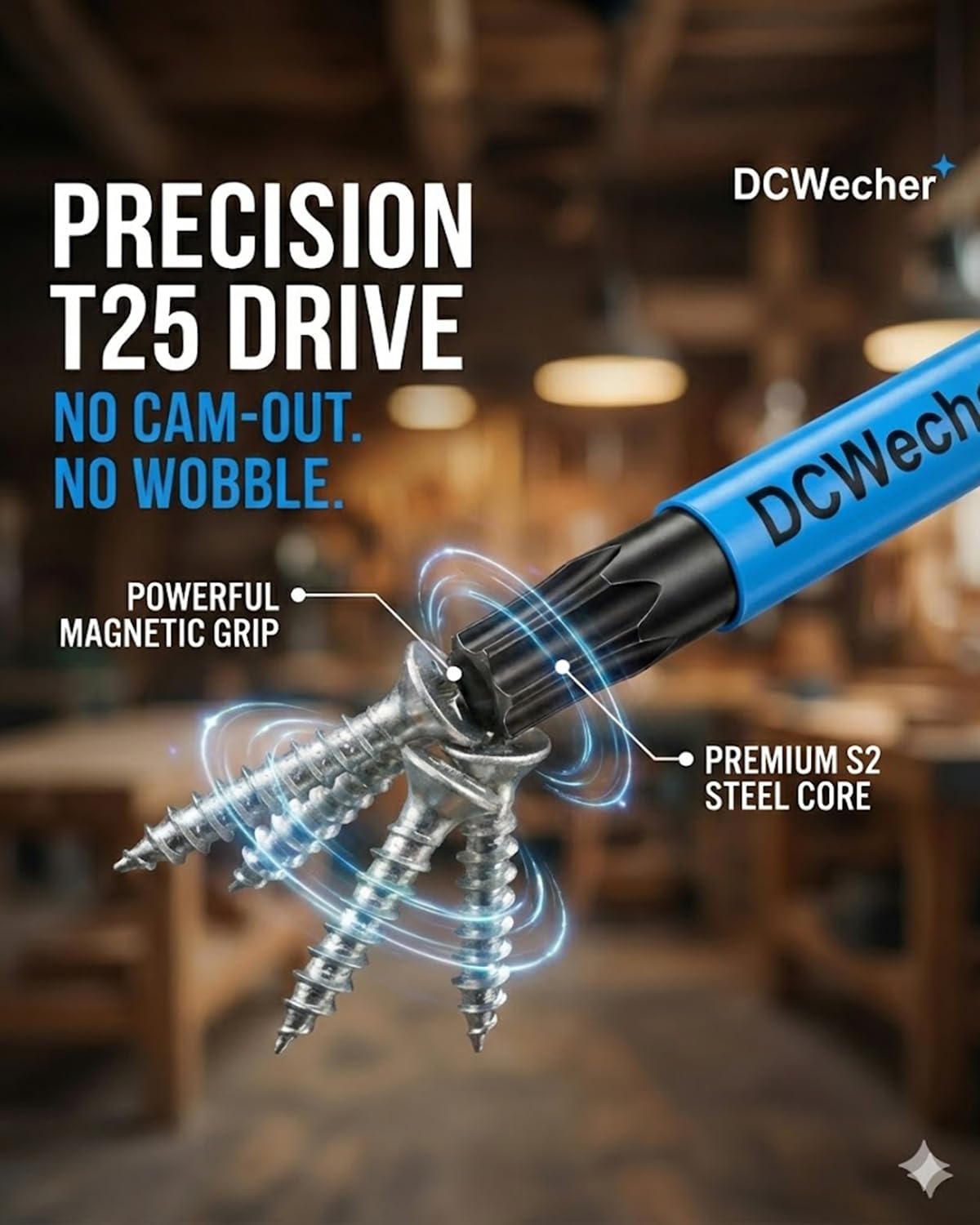 DCWecher professional T25 Torx set designed for mechanics and serious DIY enthusiasts.