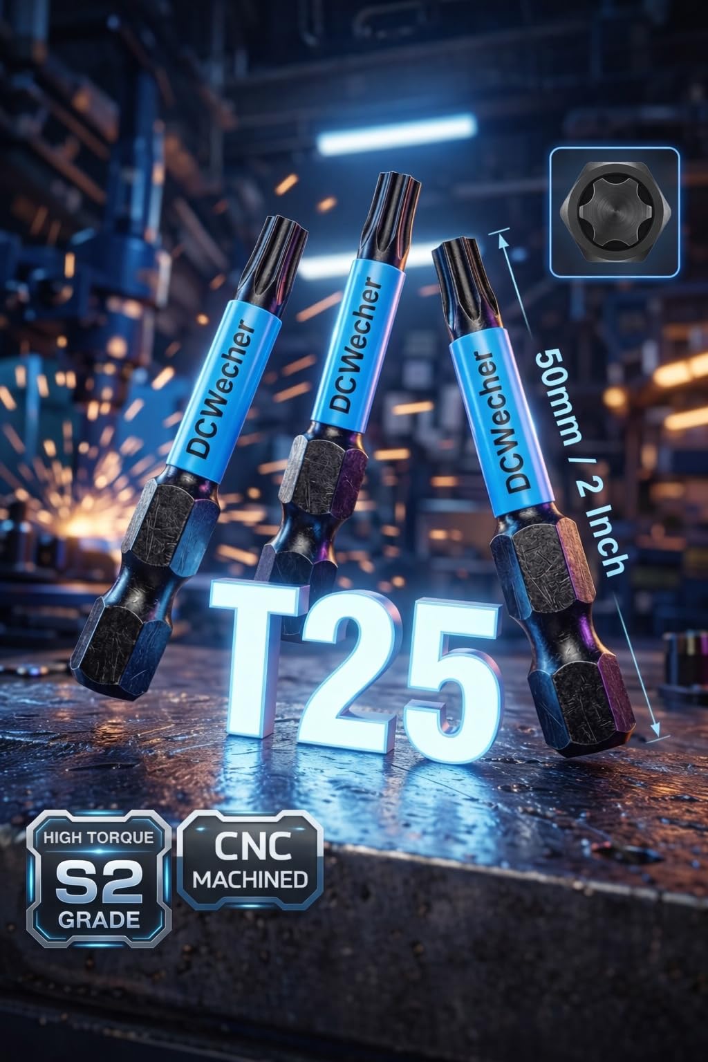 DCWecher impact-ready star bits provide reliable performance in demanding workshop tasks.