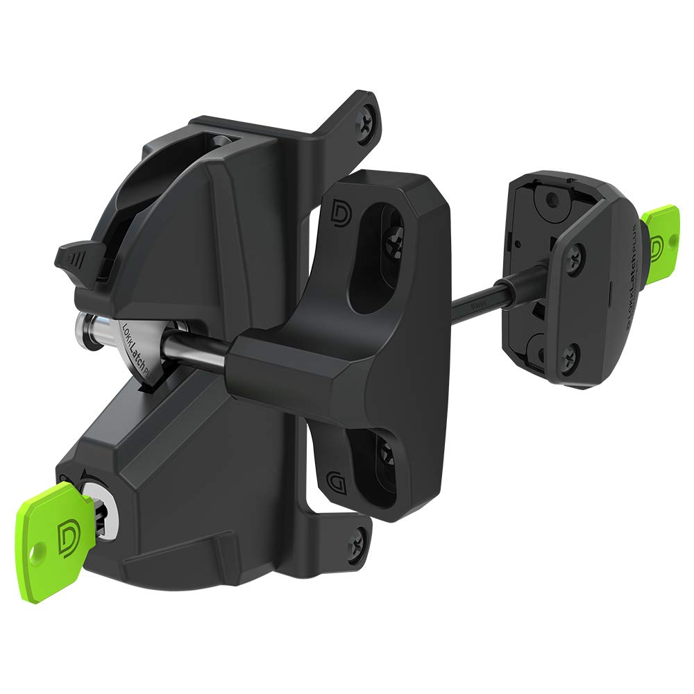 DD Technologies LL3PWA LokkLatch Plus front view showing dual-sided key lock for secure gate access