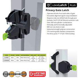 DD Technologies LL3PWA LokkLatch Plus installation guide illustrating square post drilling