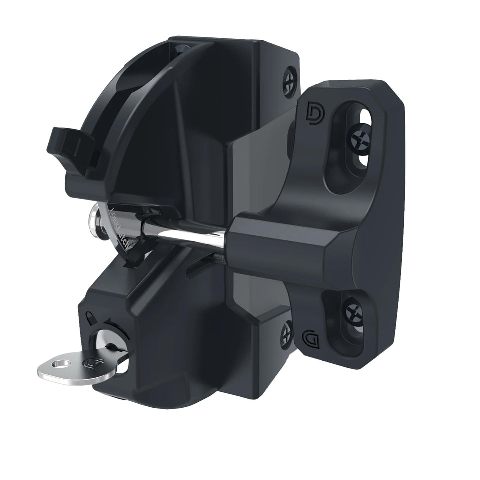 D&D Technologies LokkLatch key-lockable gate latch on one side for secure access