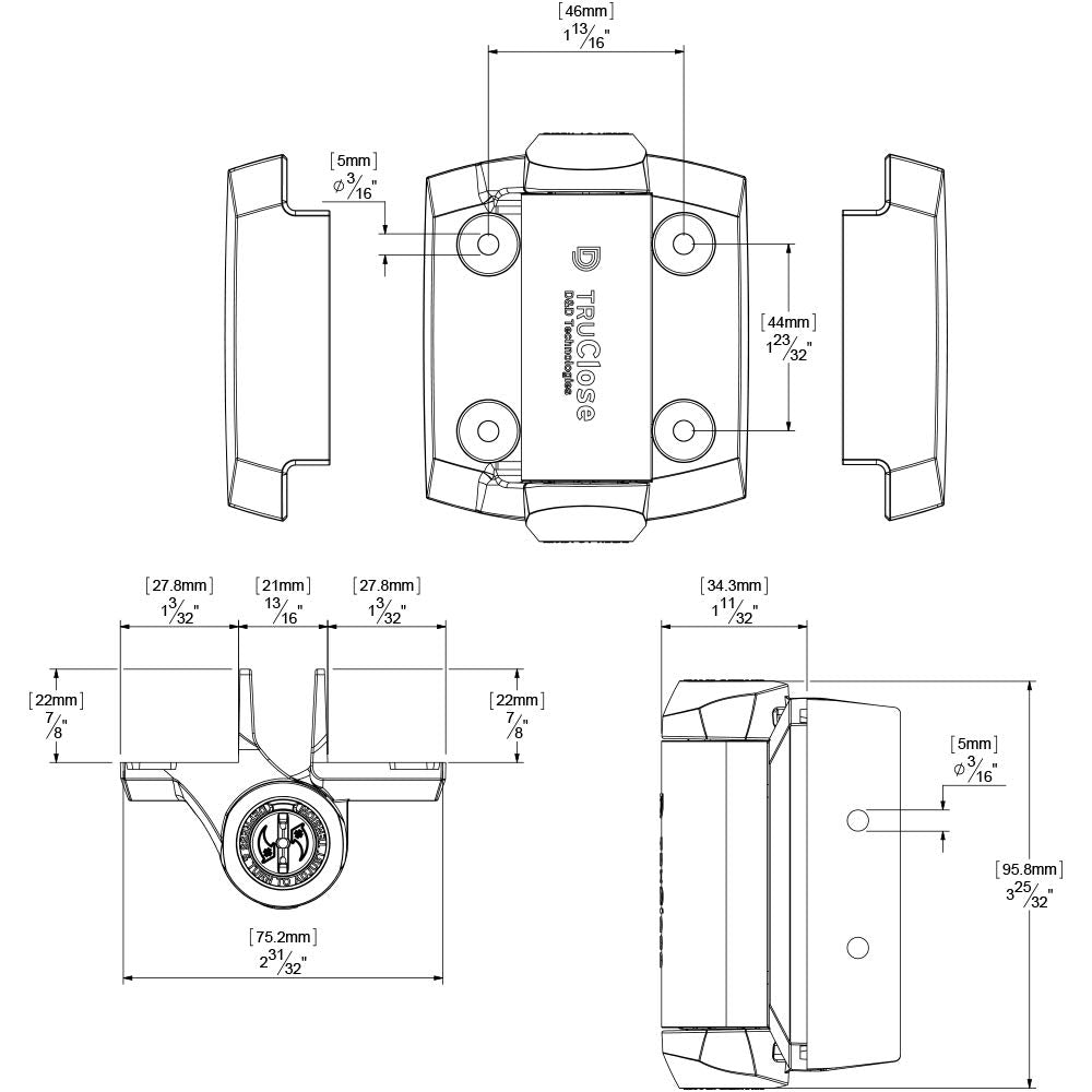 D and D Technologies TCA1L2S3BTS 66-pound gate compatibility shown on sturdy post