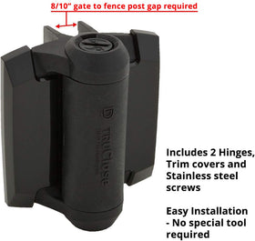 D and D Technologies TCA1L2S3BTS black finish hinge on metal gate frame