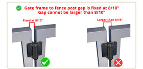 D and D Technologies TCA1L2S3BTS black hinge on metal gate post visual