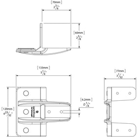 D&D Technologies TCGS1S black gate stop installed on a gate, rust-free