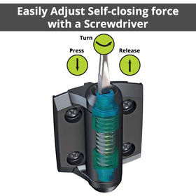 Alignment legs ensure square gate frame alignment during installation