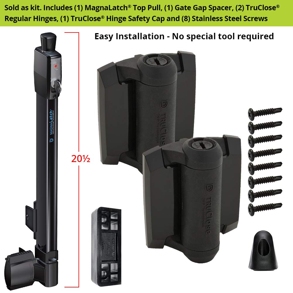 D&D Technologies TruClose hinges provide reliable self-closing action.