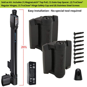 D&D Technologies TruClose hinges provide reliable self-closing action.