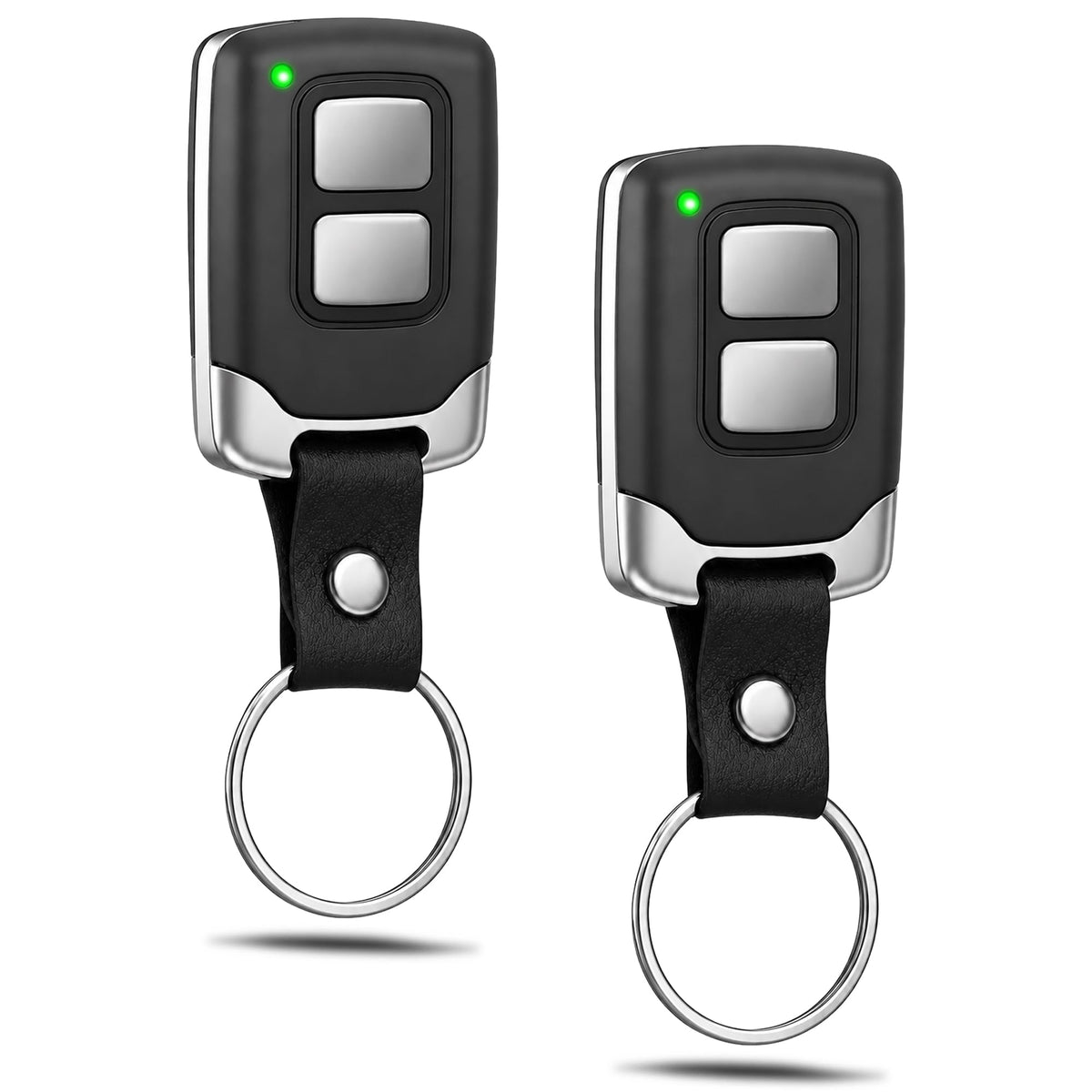 DDcafor LiftMaster remote front view shows compact design for easy pocket carry.