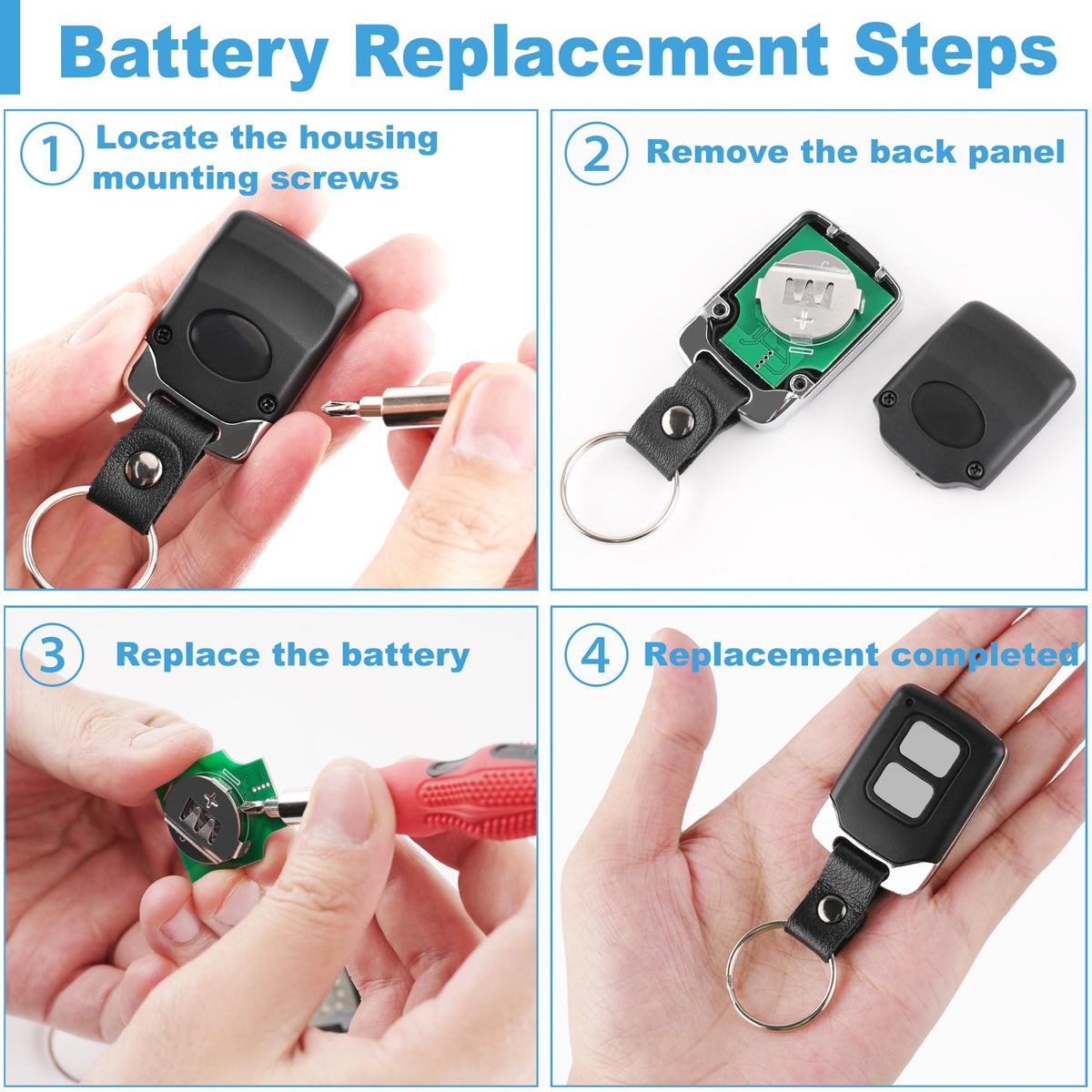 DDcafor LiftMaster remote on a keychain demonstrates lightweight portability.