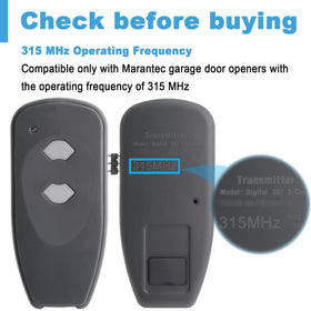 DDcafor Marantec remote close-up showing sturdy visor clip and ergonomic grip