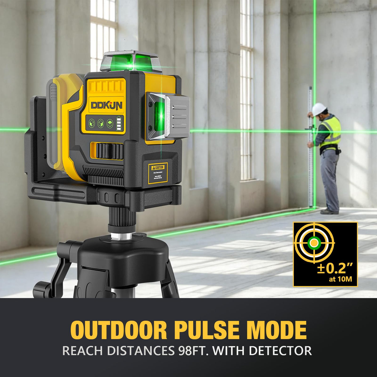 DDKUN laser level auto and manual modes for versatile layouts.
