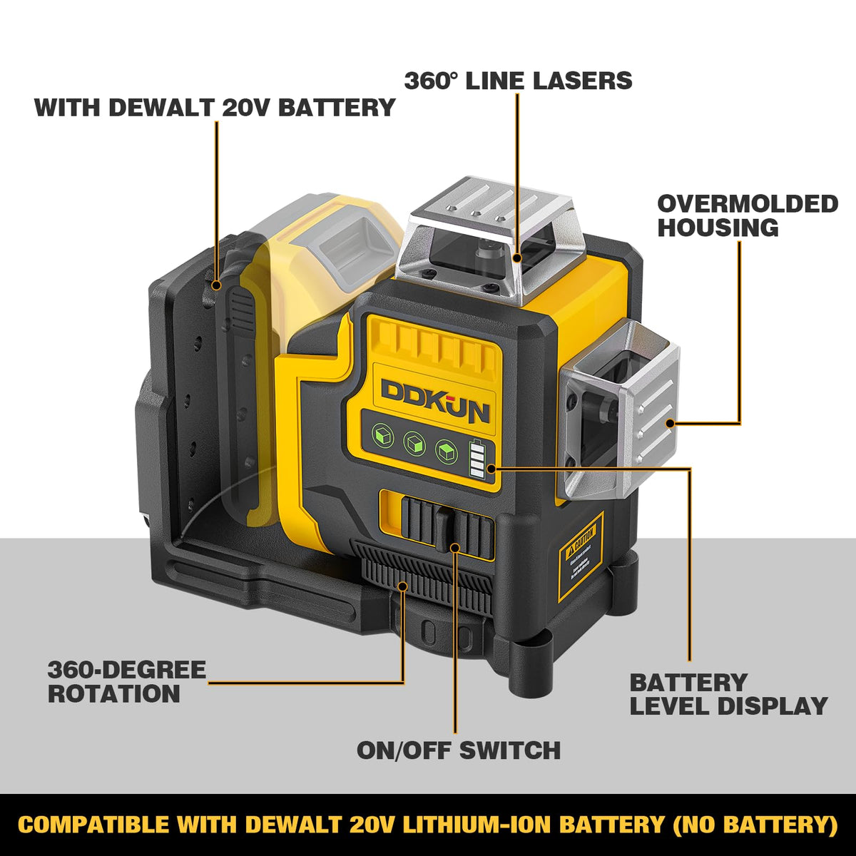 DDKUN laser level hard carry case for compact storage.