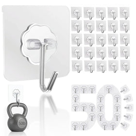 DDMY adhesive wall hook with transparent design for discreet bathroom organization.