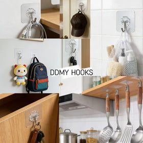 DDMY transparent hooks blend with decor while holding items