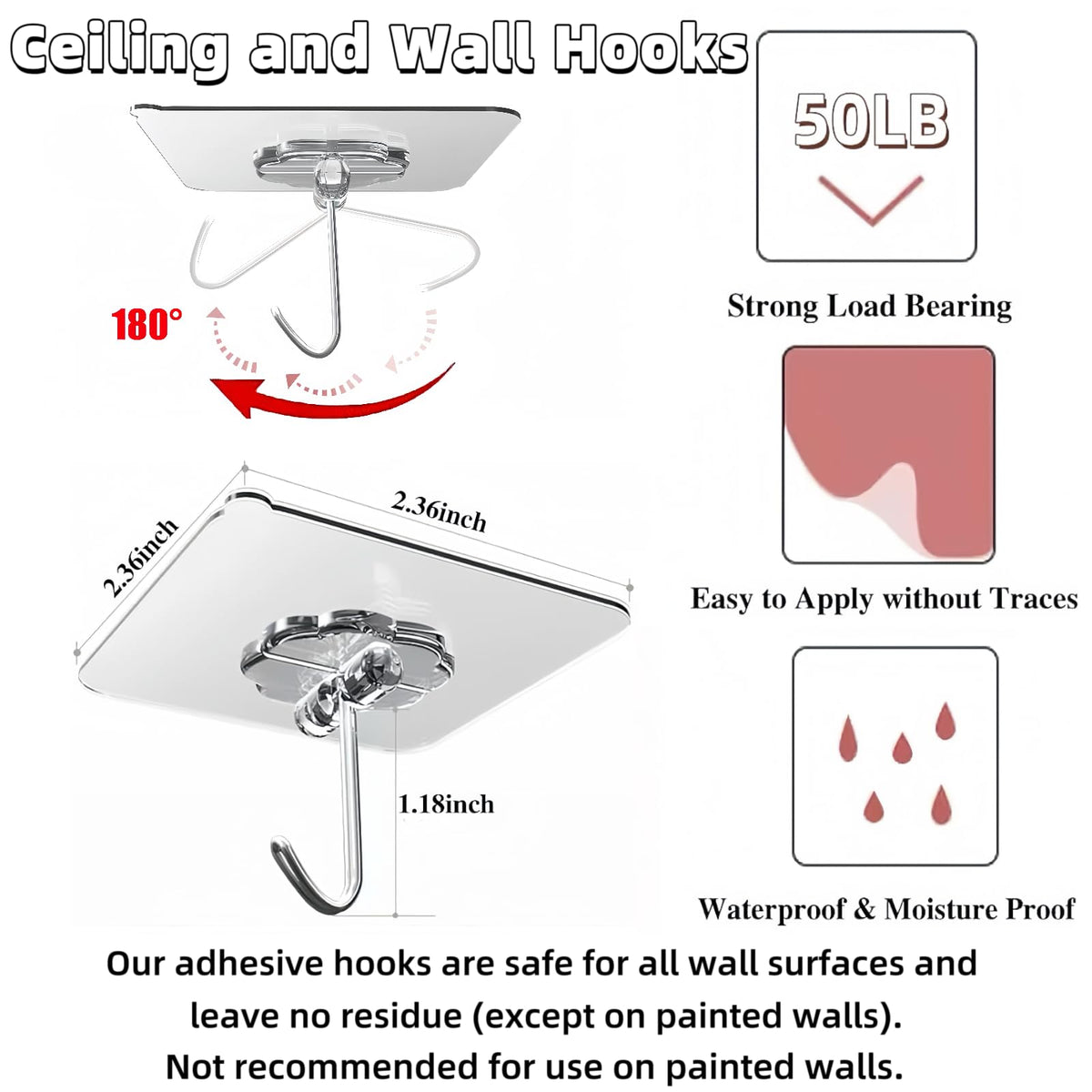 DDMY waterproof, rustproof hooks resist moisture in any space