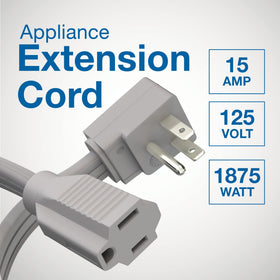 DDON USA 1875W heavy-duty extension cord with flat end for appliances
