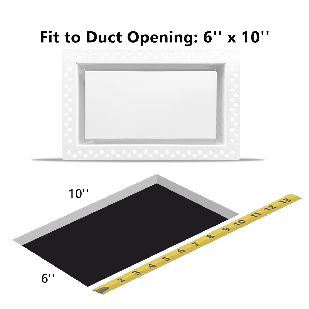DDPow flush vent cover with pre-drilled holes and included mounting hardware.