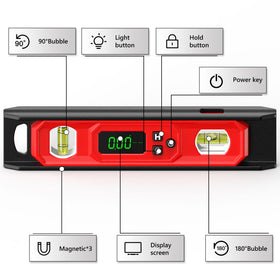 Magnetic base securely attaches to metal surfaces for hands-free work.