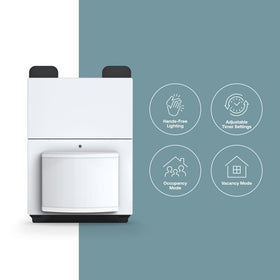 Deako simple motion switch side view highlighting slim profile and neutral wiring requirements.