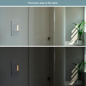 Deako sleek white faceplate design complements modern decor while adding convenient night lighting
