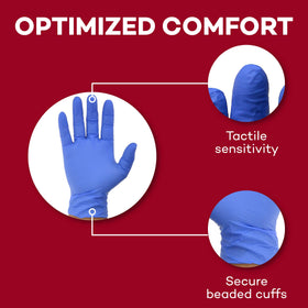 Dealmed latex-free nitrile gloves reduce allergy risk for sensitive wearers.