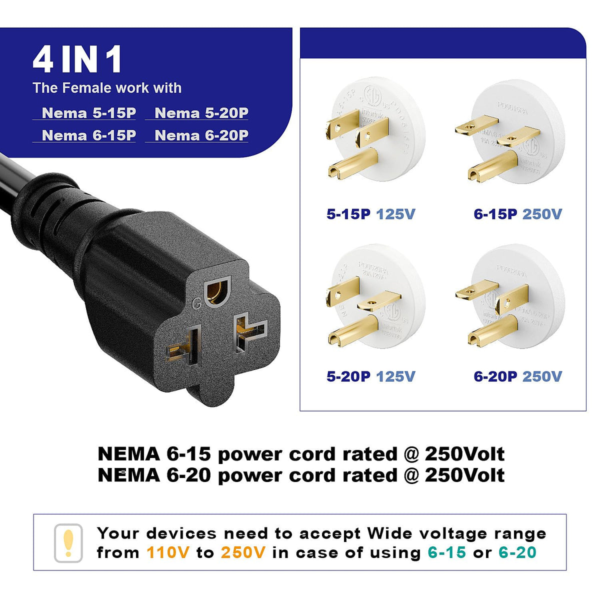 DEALTUS black 1.5-foot extension cord designed for versatile outdoor projects.