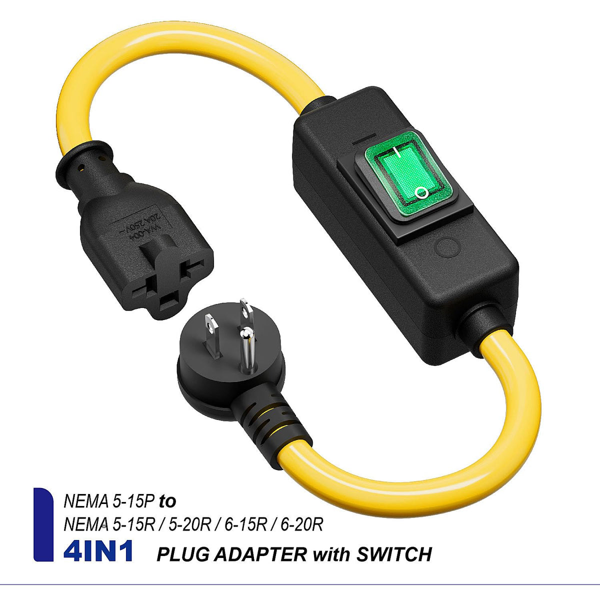 DEALTUS inline on/off switch extension cord in a compact 1.5 ft design for easy control.