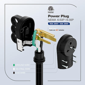 DEALTUS NEMA 6-30P/6-50P terminal detail with rewirable design