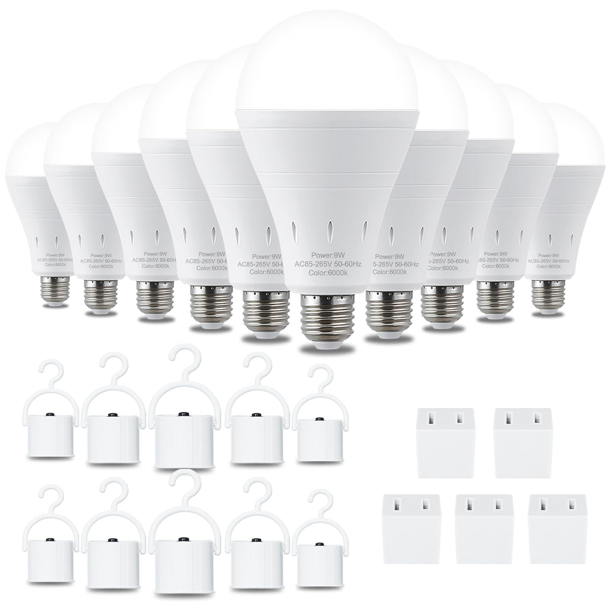 DEBAOBULB emergency light bulb 9W daylight 6000K for bright outage lighting