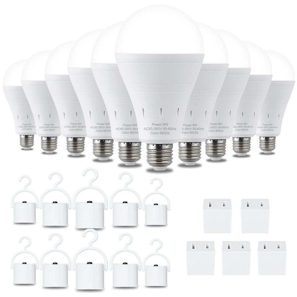 DEBAOBULB emergency light bulb 9W daylight 6000K for bright outage lighting