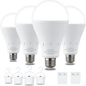 DEBAOBULB four-pack packaging for emergency lighting ready for outages.