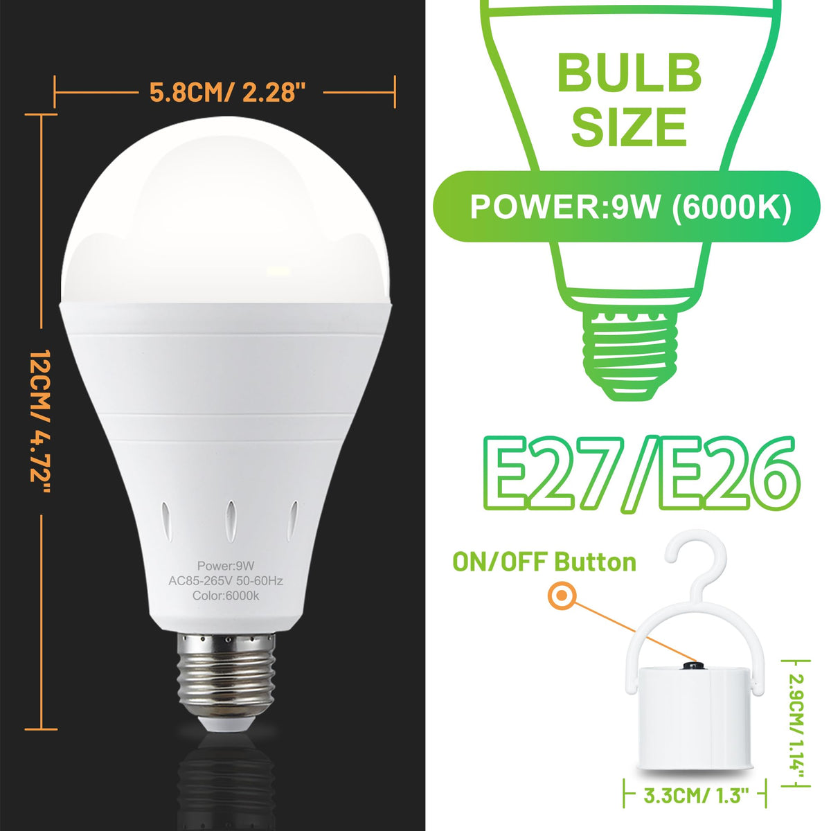DEBAOBULB bulb holds charge for days when idle.