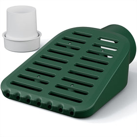 Debialo 4in grate yard drain cover viewed from top reduces backflow risk.
