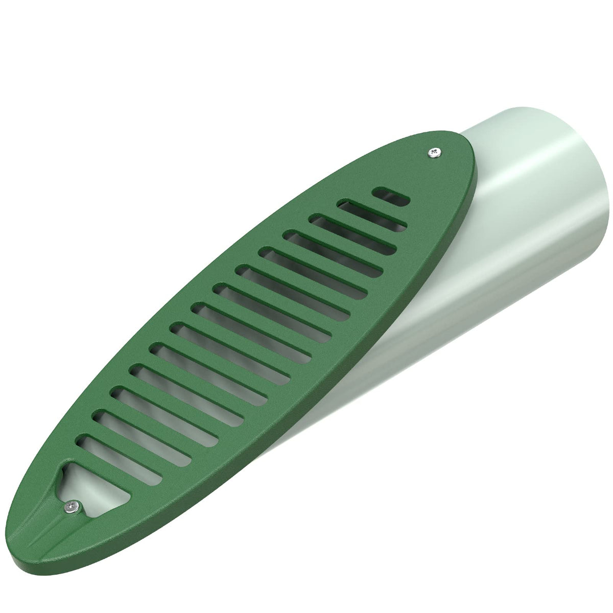Debialo 4in green angled yard drain with grate directs water away from foundations.