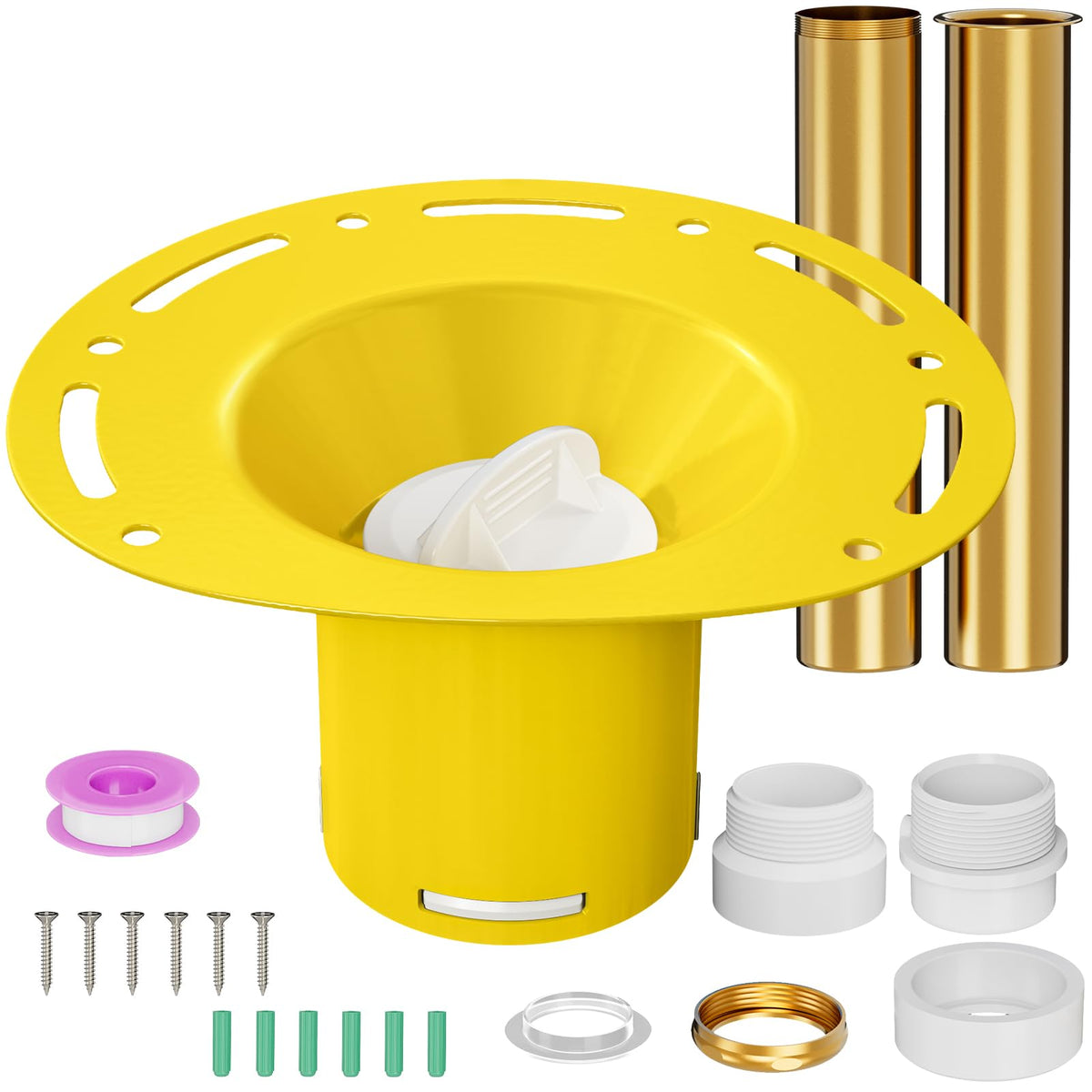 Debialo freestanding drain kit assembly shows universal fit for tub connections.
