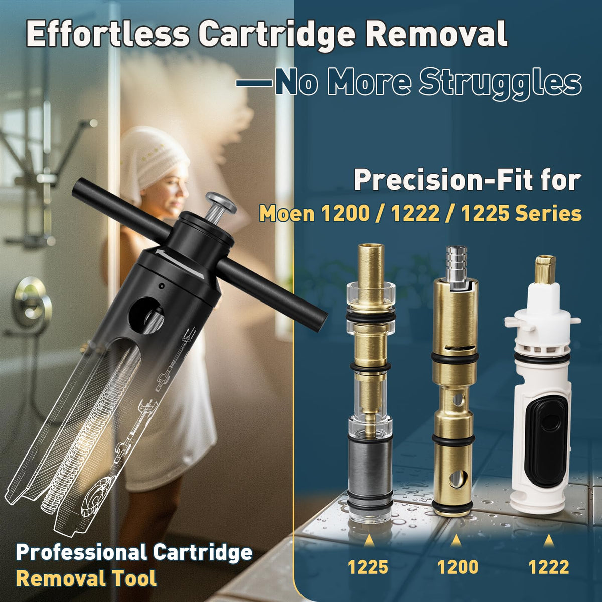 Debialo heavy-duty aluminum body ensures corrosion resistance during stubborn cartridge removal.