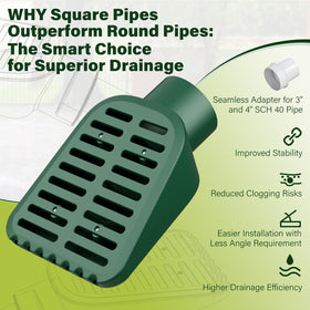 Debialo heavy-duty PVC drain cover withstands weather.