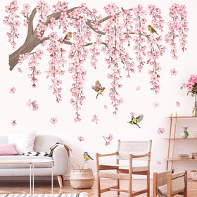 DecalMile floral birds wall sticker adds color and is removable after use