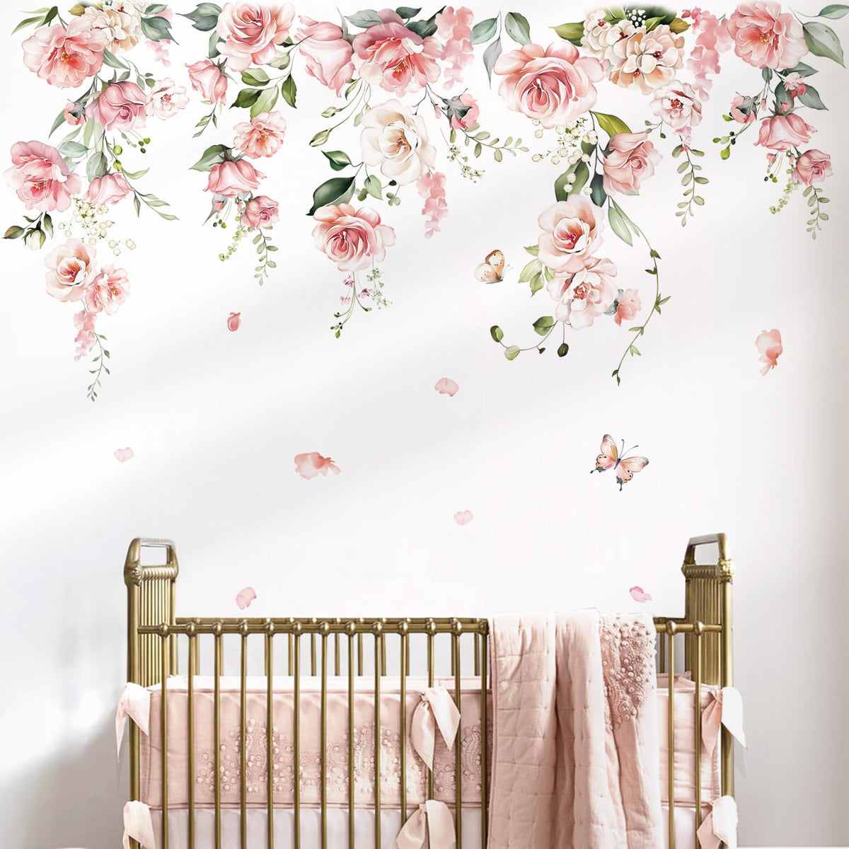 DecalMile hanging vine floral wall sticker brings whimsy to nurseries and bedrooms.