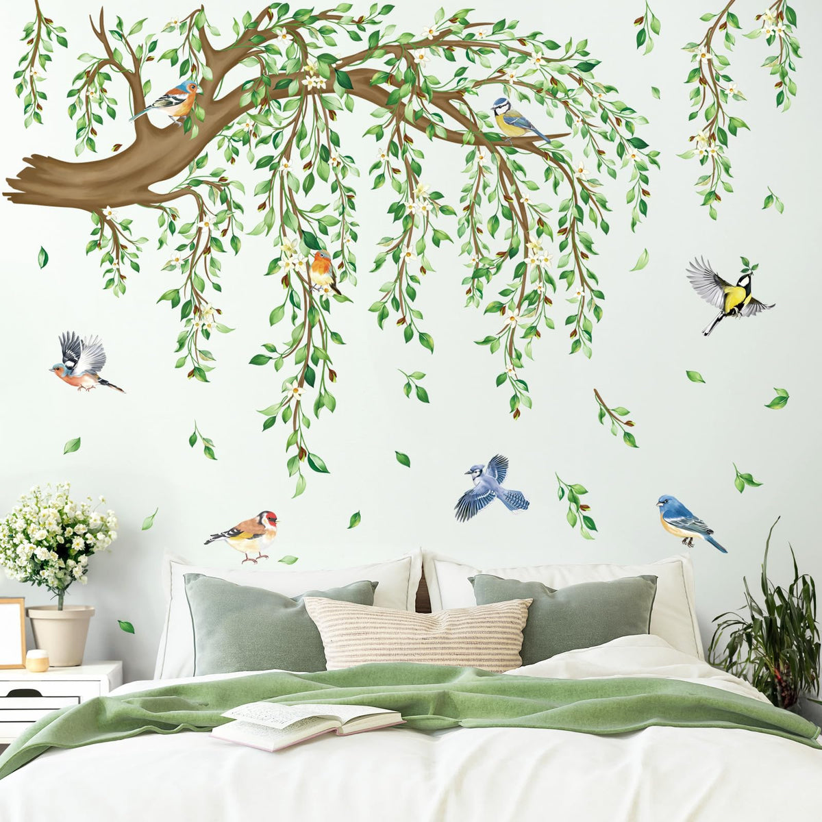 decalmile living-room background vine decor enhances cozy TV time