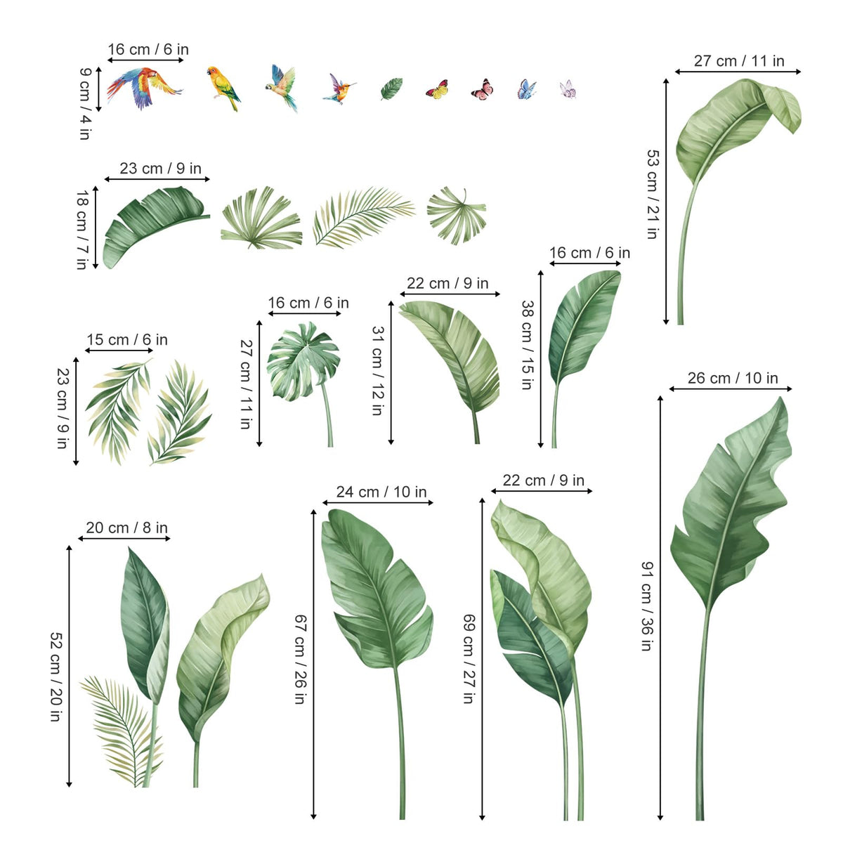 Decalmile green plant decals brighten windows and glass surfaces.